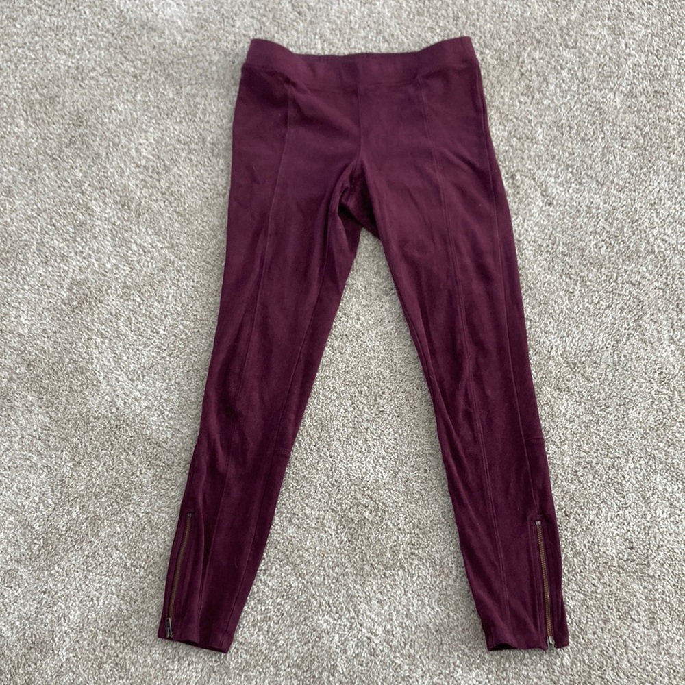 *2 for $10*  Express XS burgundy velvet leggings